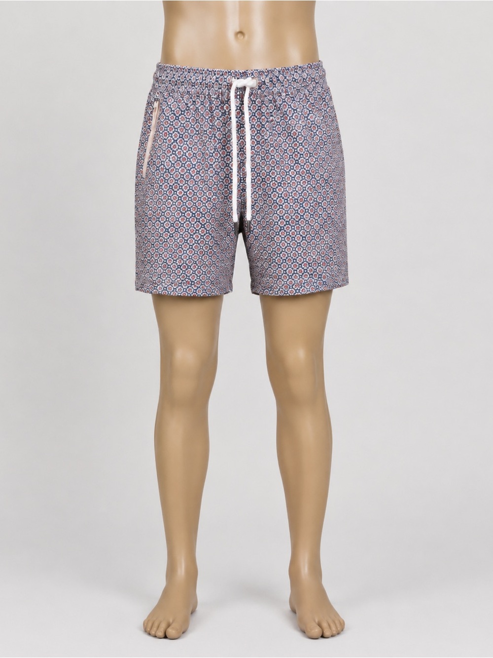 Goodfellow & Co Navy, Red and White Geometric Swim Trunks